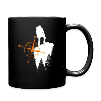 Motif de vagabond avec compa - Mug uni - noir - Droite