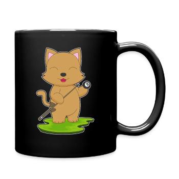 Katze Billiard Queue Sport - Tasse einfarbig - Schwarz - Rechts