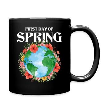 First Day Of Spring Happy Easter Ostara - Full Colour Mug - black - Right