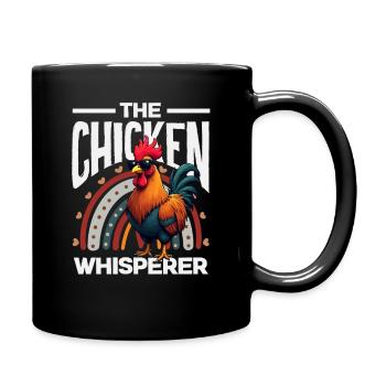 Der Hühnerflüsterer Cooler Hahn - Tasse einfarbig - Schwarz - Rechts