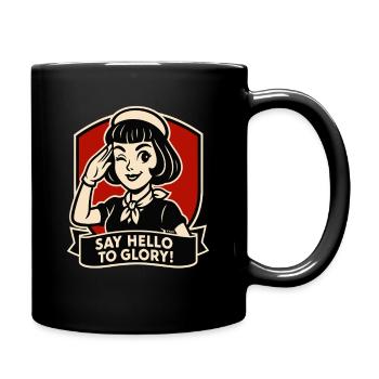 Sag Hallo zu Glory Retro Girl - Tasse einfarbig - Schwarz - Rechts