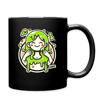 Lime Slime Girl Illustration - Tasse einfarbig - Schwarz - Rechts