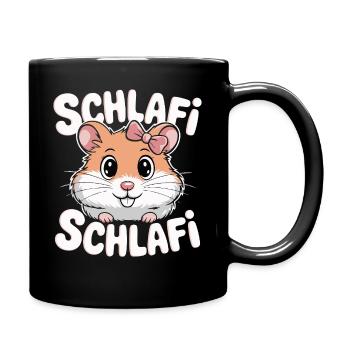 Schlafi Schlafi Hamster Design - Tasse einfarbig - Schwarz - Rechts