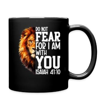 N’ayez pas peur car je suis avec vous Ésaïe 41:10 Juda - Mug uni - noir - Droite