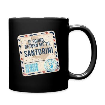 If Found Return To Santorini - Full Colour Mug - black - Right