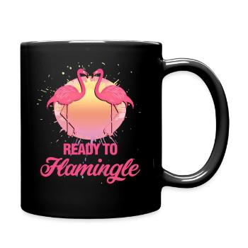 Ready to Flamingle Flamingo Party Design - Tasse einfarbig - Schwarz - Rechts