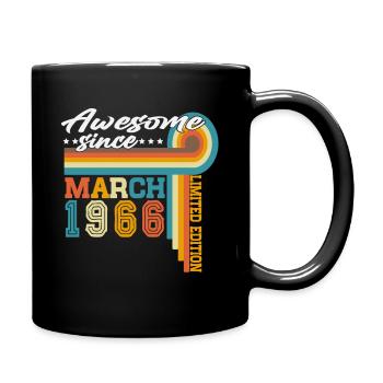 Mars 1966 Vintage Born Birthday Retro - Mug uni - noir - Droite