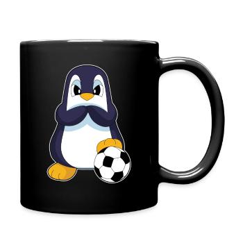 Pinguin Fußballspieler Fußball Sport - Tasse einfarbig - Schwarz - Rechts