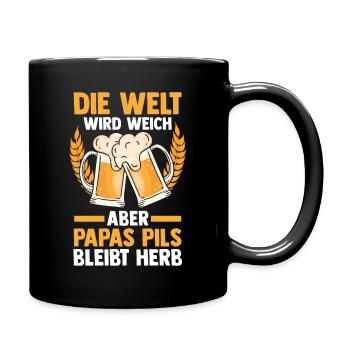 Bière, fête des pères, papa, papa - Mug uni - noir - Droite
