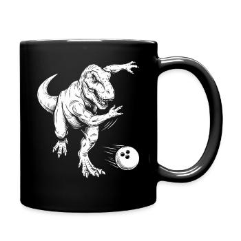 Bowlingspieler Dinosaurier Kinder Jungen Bowling - Tasse einfarbig - Schwarz - Rechts