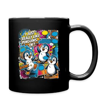 Collage de bandes dessinées Penguin Pop Art - Mug uni - noir - Droite