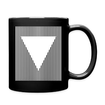 triangle and lines geometric design - Full Colour Mug - black - Right