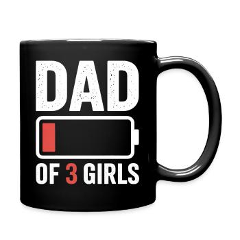 T-shirt Icône de la batterie Papa de trois filles - Mug uni - noir - Droite