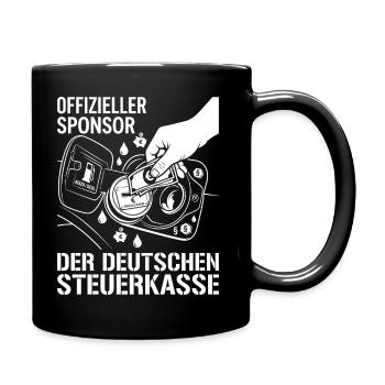Offizieller Sponsor Der Deutschen Steuerkasse - Tasse einfarbig - Schwarz - Rechts