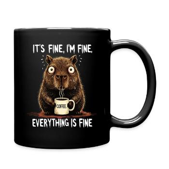Its Fine Im Fine Coffee Capybara Humor - Full Colour Mug - black - Right