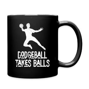 Dodgeball Takes Balls - Full Colour Mug - black - Right