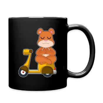 Bär Motorroller - Tasse einfarbig - Schwarz - Rechts
