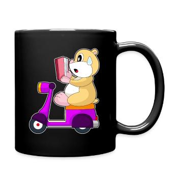 Hamster Motorroller - Tasse einfarbig - Schwarz - Rechts