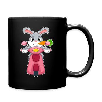 Hase Motorroller - Tasse einfarbig - Schwarz - Rechts