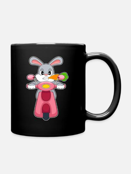 Hase Motorroller - Tasse einfarbig - Schwarz