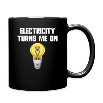Blague sur la physique : L’électricité m’excite (électricien - Mug uni - noir - Droite