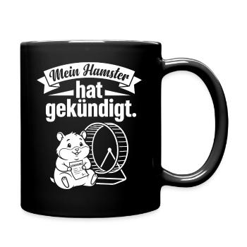 My hamster quit hamster wheel humor - Full Colour Mug - black - Right