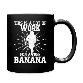 Marathon Runner Work For Free Banana Running - Full Colour Mug - black - Right