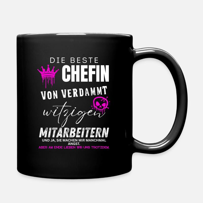 beste Chefin von verdammt witzigen Mitarbeitern - Full Colour Mug - black