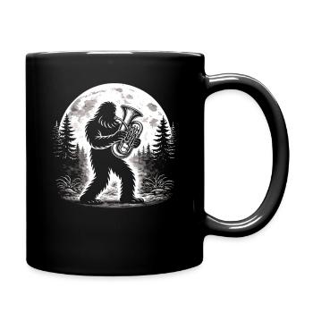 Bigfoot tuba player - Full Colour Mug - black - Right