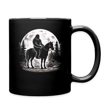 Bigfoot Reiten - Tasse einfarbig - Schwarz - Rechts