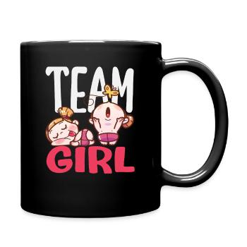 Team Mädchen Gender Reveal Party Pink - Tasse einfarbig - Schwarz - Rechts