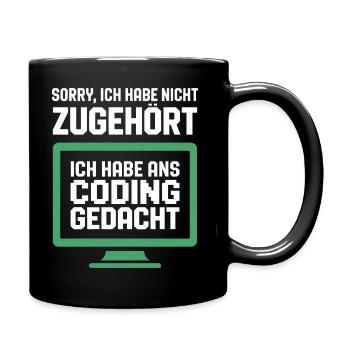 Pensée de codage à l’écran - Mug uni - noir - Droite