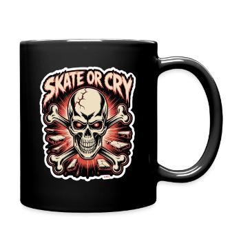 Skate- oder Cry-Skull-Tee-Design - Tasse einfarbig - Schwarz - Rechts