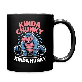 Gym Bear Chunky Hunky Joke Fitness Sayings Gift - Full Colour Mug - black - Right