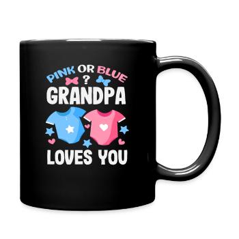 Pink Oder Blau Opa Liebt Dich Reveal - Tasse einfarbig - Schwarz - Rechts
