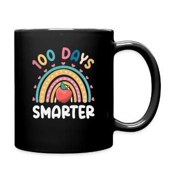 100 Tage Schlauer Regenbogen Schule - Tasse einfarbig - Schwarz - Rechts