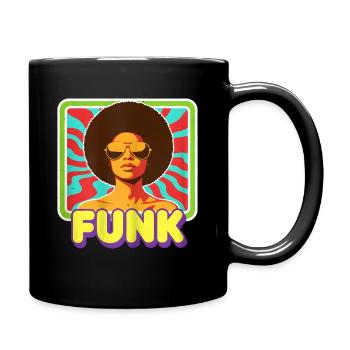 70s Funk Afro Soul Retro Vintage Groovy Style - Tasse einfarbig - Schwarz - Rechts