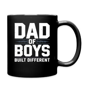 Dad of Boys – Stolzer Jungen Papa Spruch - Tasse einfarbig - Schwarz - Rechts