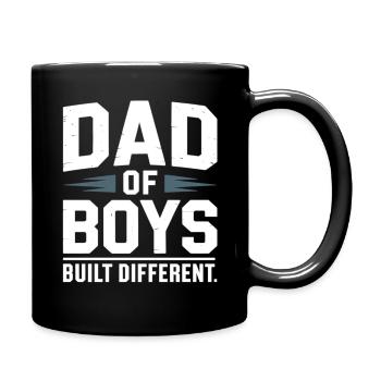 Dad of Boys – Stolzer Jungen Papa Spruch - Tasse einfarbig - Schwarz - Rechts