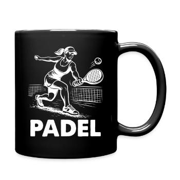 Padel Player Silhouette Sportsman Court Outfit - Full Colour Mug - black - Right