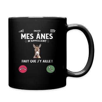 Ich habe keine Zeit, meine Esel nennen mich Humor - Tasse einfarbig - Schwarz - Rechts