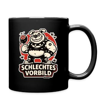 Schlechtes Vorbild Bulldog Cartoon - Full Colour Mug - black - Right