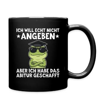 Abitur Bestanden Frosch Abschluss Geschenk - Tasse einfarbig - Schwarz - Rechts