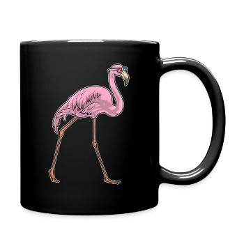 Lunettes de soleil flamant rose - Mug uni - noir - Droite