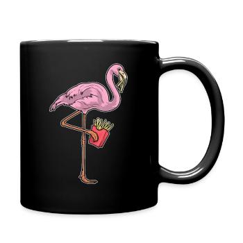 Frites flamants - Mug uni - noir - Droite