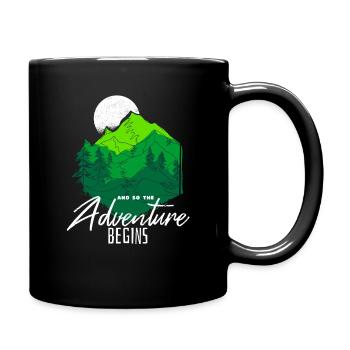 And So The Adventure Begins Mountain Forest Art - Full Colour Mug - black - Right