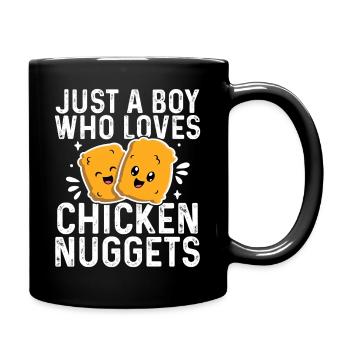 Just A Boy Who Loves Chicken Nuggets Funny Kids  - Full Colour Mug - black - Right