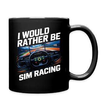 Ich würde lieber Sim-Racing machen - Tasse einfarbig - Schwarz - Rechts