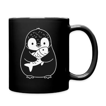 Poisson-pingouin, animal mignon - Mug uni - noir - Droite