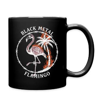 Black Metal Flamingo – Burning Palm Tree Gothic - Full Colour Mug - black - Right